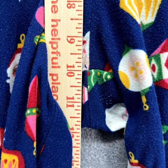 North Pole Trading Co. Pajama Pants Women Small Blue Christmas Tree Sant Flannel - Picture 8 of 15